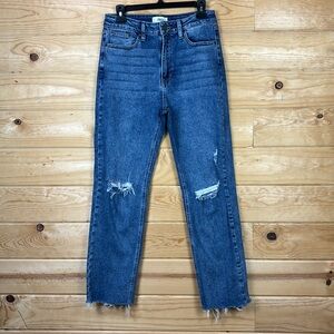 JBD Malia High Rise Straight Leg Jean Distressed Womens Size 28